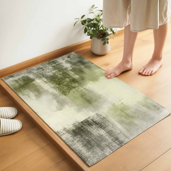 Abstract Art Door Mat 20x31.5 Inch Sage Green Retro Oil Painting ...