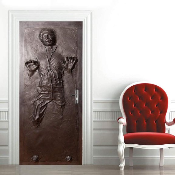 Abstract Art Door Sticker, Peel and Stick Vinyl Door Decals, British Phone Booth in London