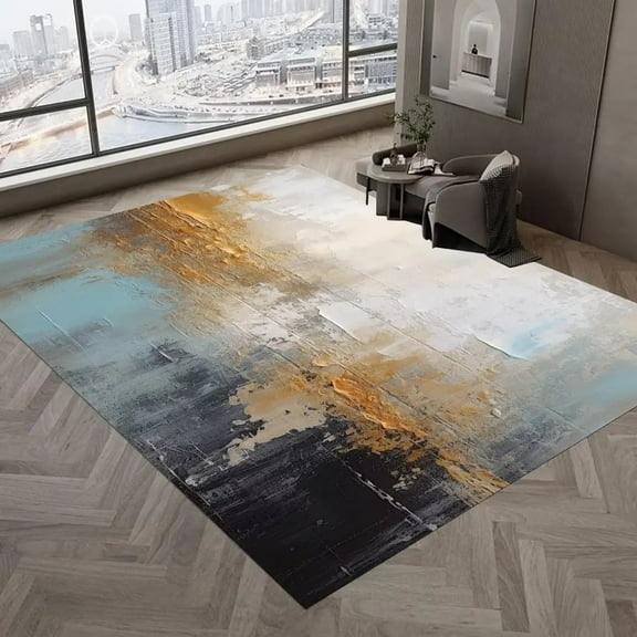 Abstract Art Elastic Rug Modern Living Room Carpet Bedroom Decor Bedside Non Slip Floor Mats Soft Large Area Rugs 2x3m Washable