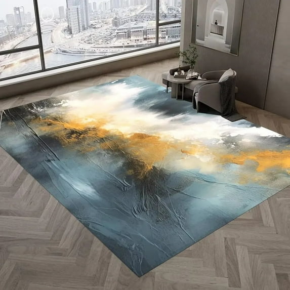 Abstract Art Elastic Rug Modern Living Room Carpet Bedroom Decor Bedside Non Slip Floor Mats Soft Large Area Rugs 2x3m Washable