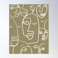thumbnail image 1 of Abstract Art Faces Poster Wall Art, Modern Wall Decor For Living Room Bedroom, 16x24 UNFRAMED, 1 of 3