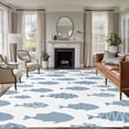 thumbnail image 1 of Abstract Art Fish Blue Area Rugs 8'x10', Washable Small Throw Rugs for Living Room Patio, Coastal Ocean Summer Marine Life Indoor Outdoor Rug Non-Slip Low Pile Carpet Runner Reversible Floor Mats, 1 of 8