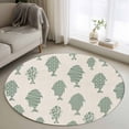 thumbnail image 1 of Abstract Art Fish Green Round Area Rug 3.3Ft Washable Circle Rugs for Dining Room Table, Coastal Ocean Summer Marine Life Non-Slip Carpet Floor Mats Indoor Outdoor Carpet Runner Aesthetic Home Decor, 1 of 8