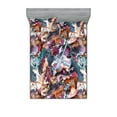 thumbnail image 1 of Abstract Art Fitted Sheet & Pillow Sham Set, Watercolor Style Brushstrokes Modern Jumble Style Stains of Creativity, Decorative Printed 3 Piece Bedding Decor, Calking, Multicolor, by Ambesonne, 1 of 2