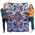 thumbnail image 1 of Abstract Art Flannel Blanket for Bed,Travel and Camping, Purple Flowers Simple Style Design Super Soft Cozy Blanket for All Seasons 30"x40", 1 of 7