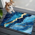 thumbnail image 1 of Abstract Art Front Door Rugs 2x3 ft Water Ripple Blue Gradient Marbling Small Rug for Entryway Non Slip Washable Bathroom Door Mat Absorbent Floor Mat for Indoor Entrance, 1 of 9