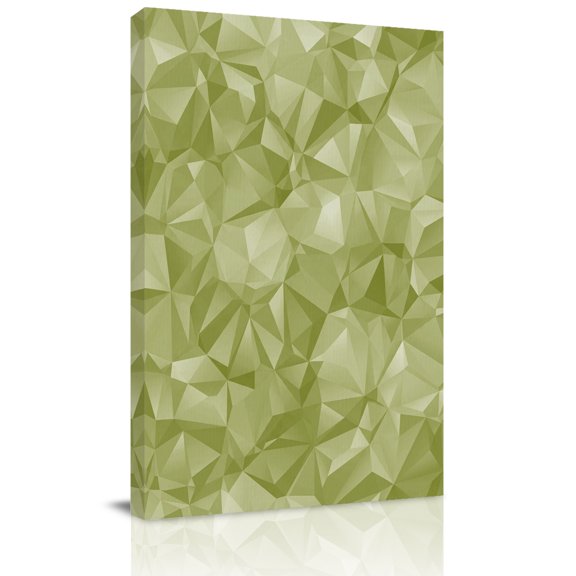 Abstract Art Geometric Canvas Wall Art for Living Room, Green Modern Artificial Shape Wall Decor Framed Artwork Pictures Ready to Hang for Bedroom Office Home Decor