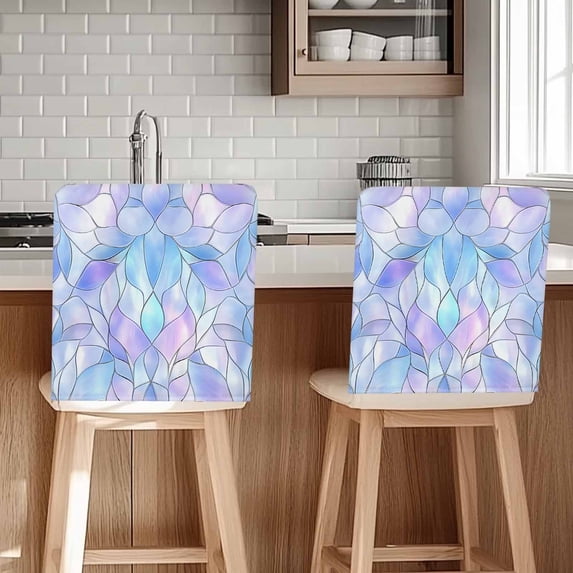 Abstract Art Gradient Stained Glass Fragments Modern Chair Covers Set of 6 Chair Back Covers Stretch Removable Washable Chairs Slipcovers Chair Protector for Dining Room Kitchen Party Decor