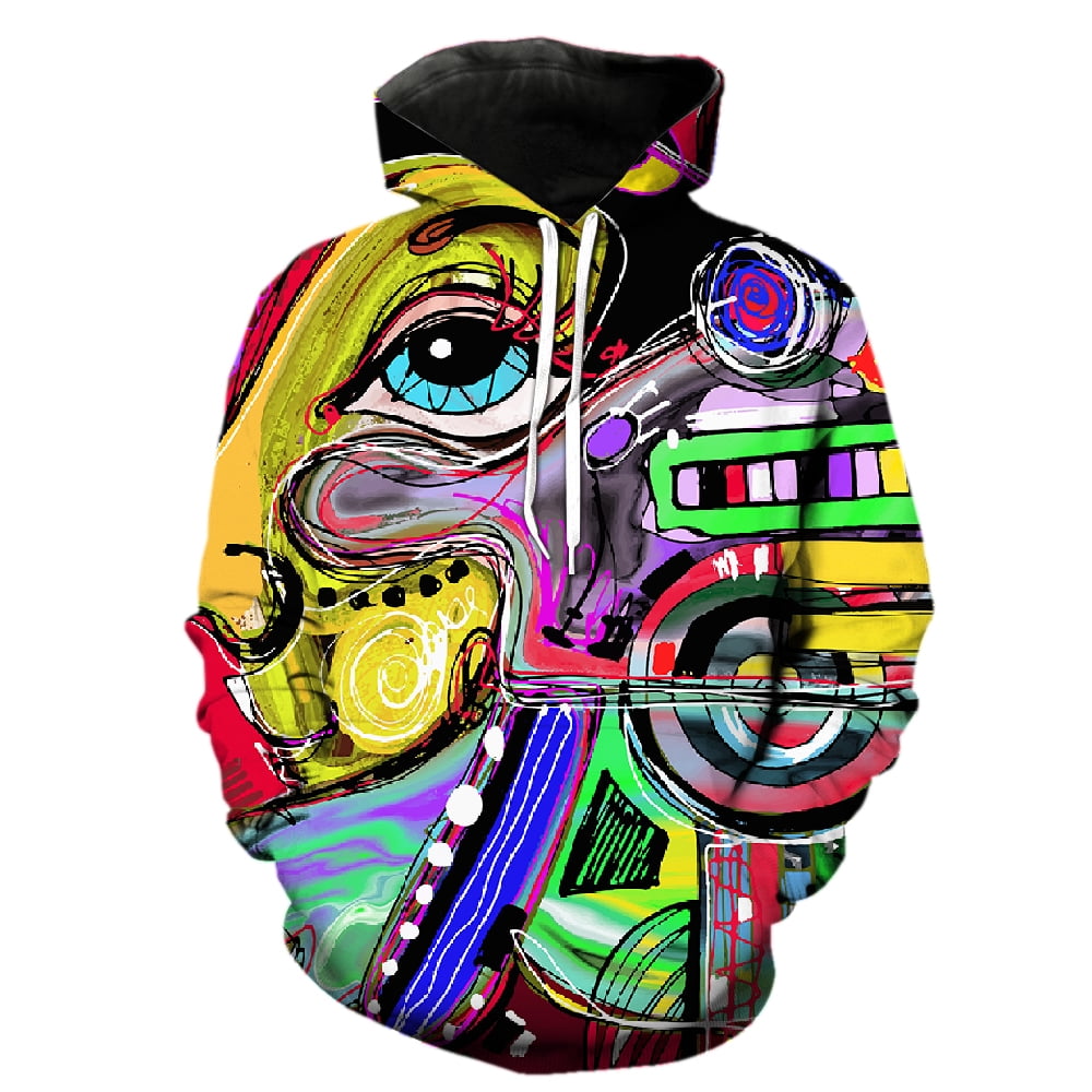 Abstract Art Graffiti Men's Hoodies Oversized 3D Print Streetwear Cool