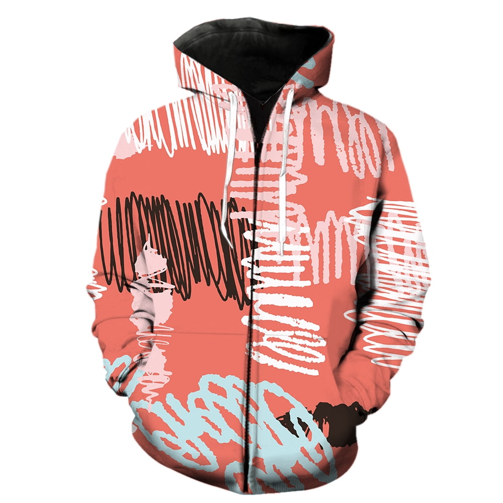 Abstract Lip Graffiti Print Men's Hoodie