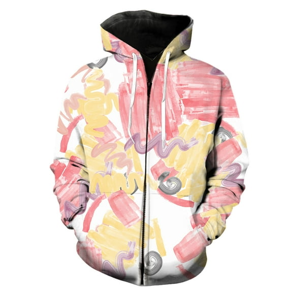Abstract Art Graffiti Men's Zipper Hoodies Hip Hop Fashion Teens Long ...