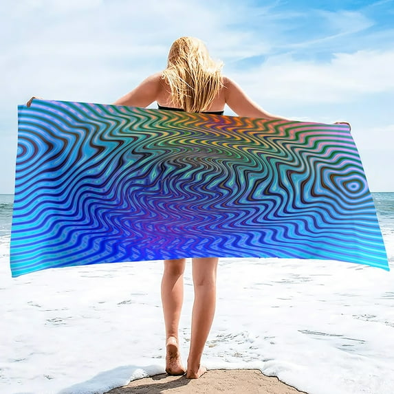 Abstract Art Grid Microfiber Natural Beach Towel Sand Free Beach Towels