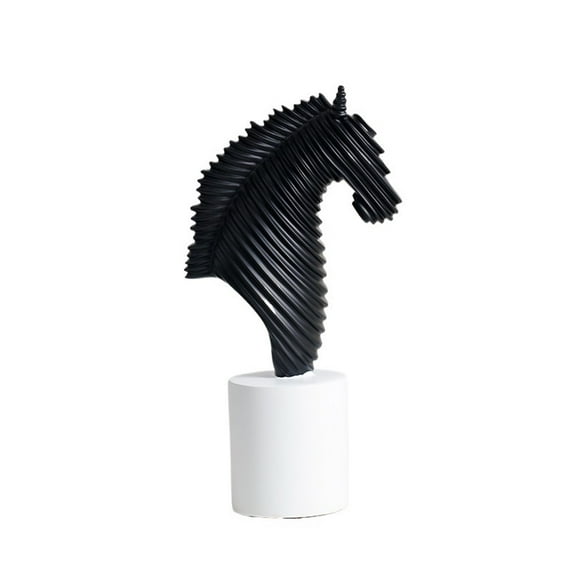 Abstract Art Horse Head Ornaments Black and White Light Luxury Modern Sense Entrance Living Room Study Decoration