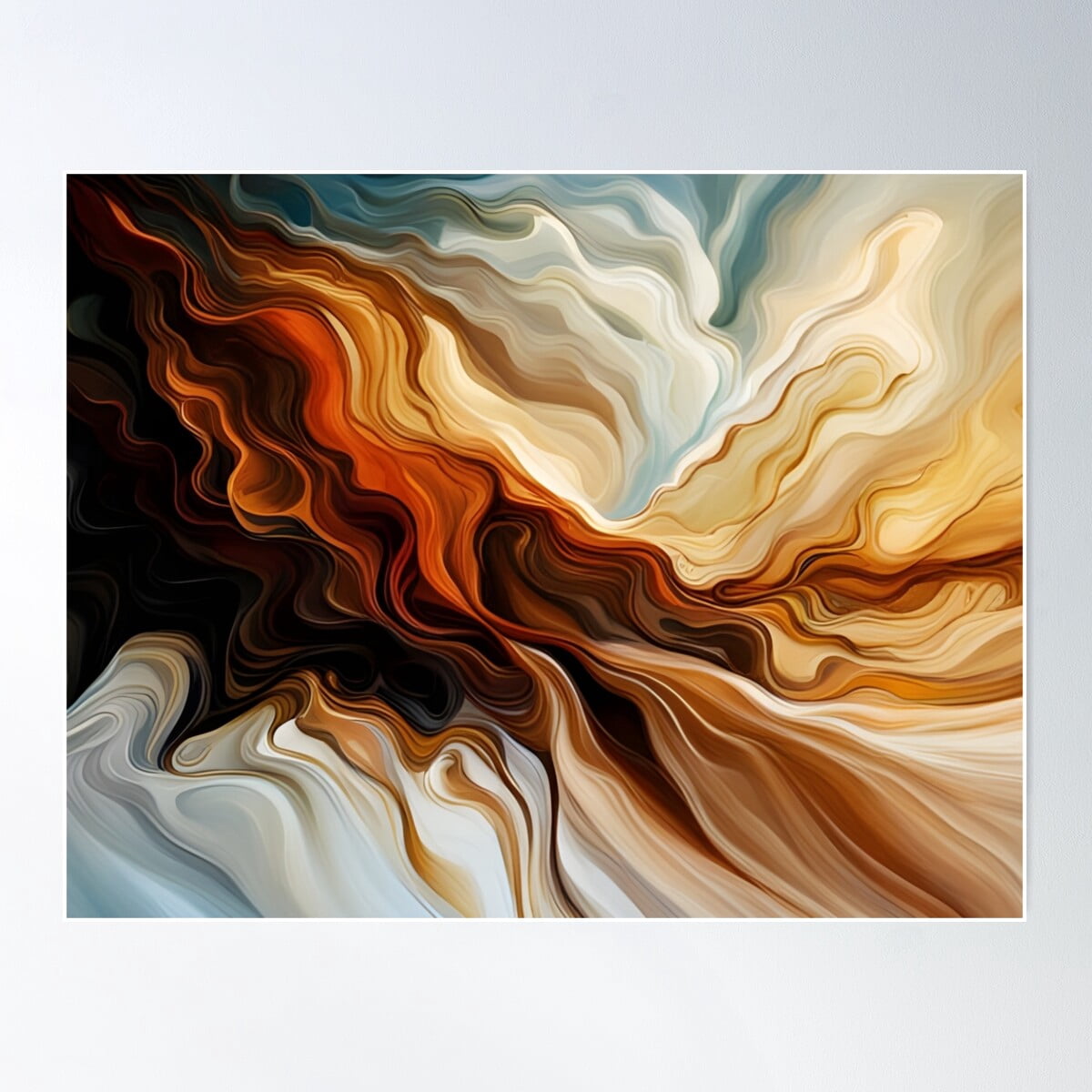 Abstract Art In Warm Colors Poster Wall Art, Modern Wall Decor For ...
