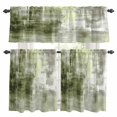 thumbnail image 1 of Abstract Art Kitchen Curtains Valances and Tiers Set of 3 Retro Green Collage Oil Painting Tier Curtains and Valance with Rod Pocket for Small Windows, 27.5"x24", 1 of 9