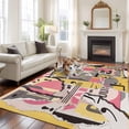 thumbnail image 1 of Abstract Art Large Area Rugs 8x10 ft Pink and Yellow Collage Art Torn Paper Pieces Washable Rug Non Slip Indoor Carpet Absorbent Floor Mat for Living Room Bedroom Dining Room, 1 of 9