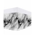 thumbnail image 1 of Abstract Art Marble Texture Bed Skirt Queen Size 18" Drop Black Grey Gradient Modern Art Ruffled Wrap Around Bed Skirts Adjustable Elastic Bedskirt Dust Ruffle for Queen Size Bed, 1 of 7
