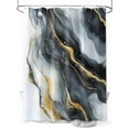 thumbnail image 1 of Abstract Art Marble Texture Shower Curtain, Black Gold Gradient Modern Art Waterproof Shower Curtain Set with 12 Hooks Lightweight Washable Fabric Shower Curtains for Bathroom 72x72 Inches, 1 of 6