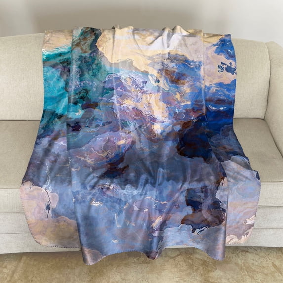 Abstract Art: Modern Bluesy Flannel Blanket - Walmart.com