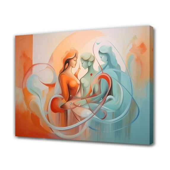 Abstract Art Modern Decorative Painting Abstract Group Portrait Of Goddess Framed Canvas Poster Bedroom Decor Sports Landscape Office Room Decor Gift,Frame-style,24x36inch(60x90cm)