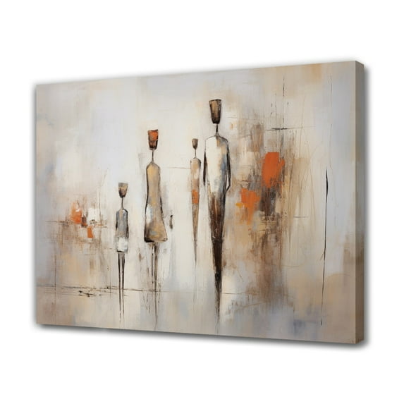 Abstract Art Modern Decorative Painting Dad And Mom And Their Children Framed Canvas Poster Bedroom Decor Sports Landscape Office Room Decor Gift,Frame-style,08x12inch(20x30cm)