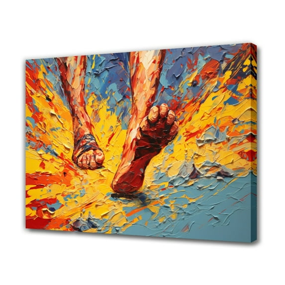 Abstract Art Modern Decorative Painting Feet Framed Canvas Poster Bedroom Decor Sports Landscape Office Room Decor Gift,Frame-style,08x12inch(20x30cm)