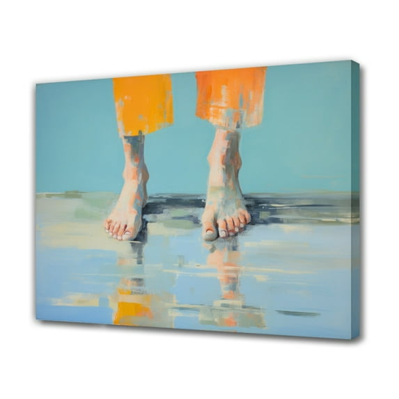 Abstract Art Modern Decorative Painting Feet Framed Canvas Poster Bedroom Decor Sports Landscape Office Room Decor Gift,Frame-style,20x30inch(50x75cm)