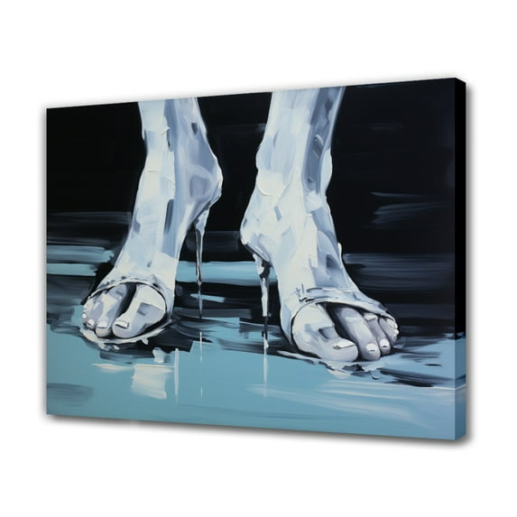 Abstract Art Modern Decorative Painting Feet Framed Canvas Poster Bedroom Decor Sports Landscape Office Room Decor Gift,Frame-style,28×41inch (70×105cm)