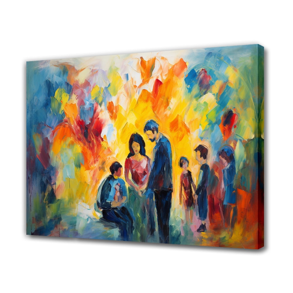 Abstract Art Modern Decorative Painting A Group Of People Talking ...