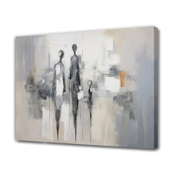 Abstract Art Modern Decorative Painting One Couple And Their Child Framed Canvas Poster Bedroom Decor Sports Landscape Office Room Decor Gift,Frame-style,24x36inch(60x90cm)