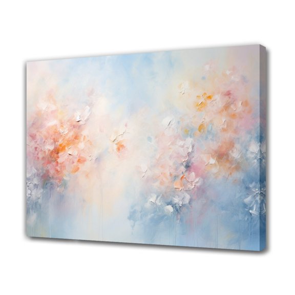 Abstract Art Modern Decorative Painting Pink And Blue Flower Abstract Painting Framed Canvas Poster Bedroom Decor Sports Landscape Office Room Decor Gift,Frame-style,08x12inch(20x30cm)