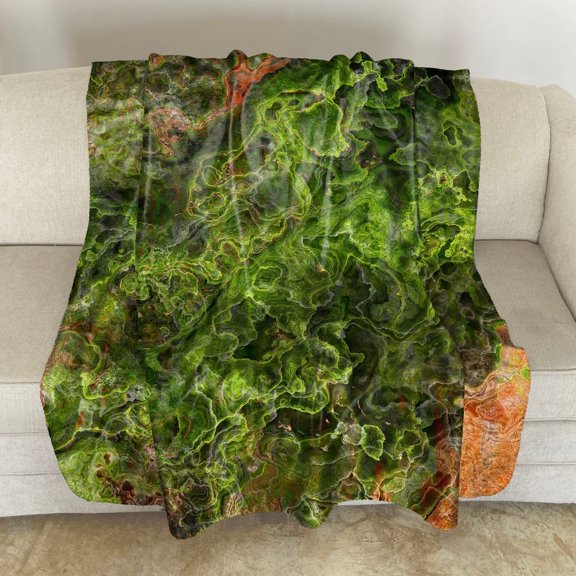 Abstract Art: Modern Moss Flannel Blanket
