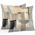 thumbnail image 1 of Abstract Art Outdoor Pillow Covers Pack of 2 Beige Brown Blocks Watercolor Modern Art Waterproof Throw Pillow Covers Decorative Cushion Cases for Patio Garden Tent Balcony Couch 16x16 inch, 1 of 8