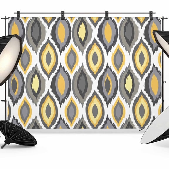 Abstract Art Photography Backdrop 7x5FT, Modern Diamond Patterns Yellow Grey Geometric Photo Backdrops, Background for Photography Studio Photo Studio Background, Back Drop for Photoshoot