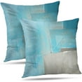 thumbnail image 1 of Abstract Art Pillow Cover, Blue Ocean Watercolor Rustic Grunge Square Watercolour Old Decorative Throw Pillows Cushion Cover for Bedroom Sofa Living Room 18 x 18 Inch Set of 2, 1 of 4
