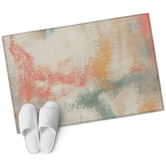 Abstract Art Pink Vintage Entryway Rug 2x3 Area Rug Washable Indoor Doormat Small Bathroom Rugs Non-Slip Low Pile Accent Throw Rugs Farmhouse Ombre Shabby Chic Floor Carpet for Kitchen Bedroom