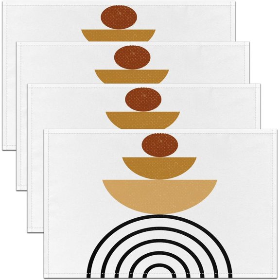 Abstract Art Placemats Set of 4 for Modern Placemat for Kitchen Dining Table Decor Indoor Outdoor 18"x12" Stripe Line Table Place Mats, Decor Geometry