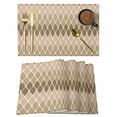 thumbnail image 1 of Abstract Art Placemats Set of 6, Brown Khaki Ombre Geometric Wavy Lines Non-Slip Place Mats Washable Table Mats for Kitchen Dining Table Decorations Indoor/Outdoor, 1 of 9