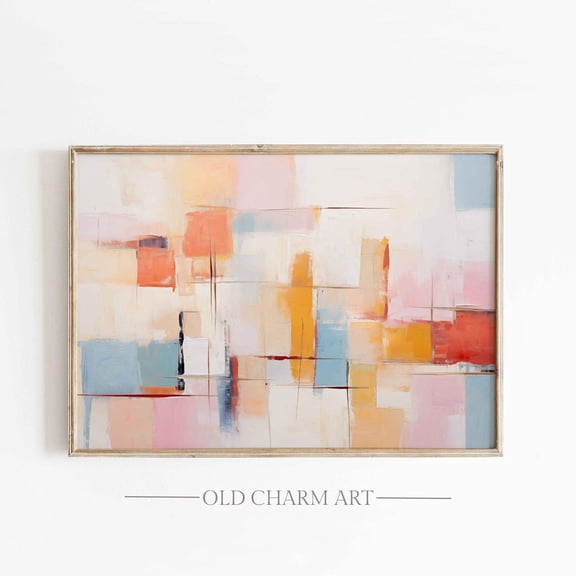 Abstract Art Poster: Modern Home Decor, Stretched Canvas Size 16x24