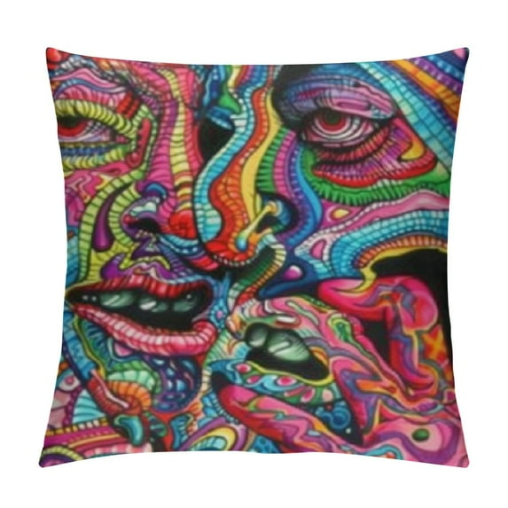 Abstract Art Print Fun Cushion Cover Novelty Throw Pillow CaseOutdoor Sofa Couch Living Room Single
