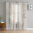 Abstract Art Retro Window Treatment Tulle Modern Sheer Curtains for
