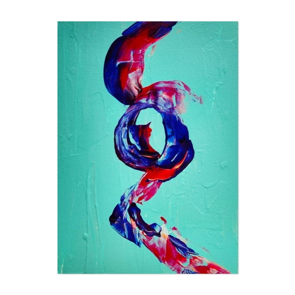 Abstract Art _Ribbon - Painting Abstract Modern Art Minimalist Geometric Surrealism Unframed Wall Art Print 6 x 8 inches