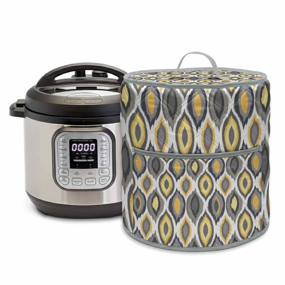 Abstract Art Rice Cooker Cover 6 Quart Modern Diamond Patterns Yellow ...