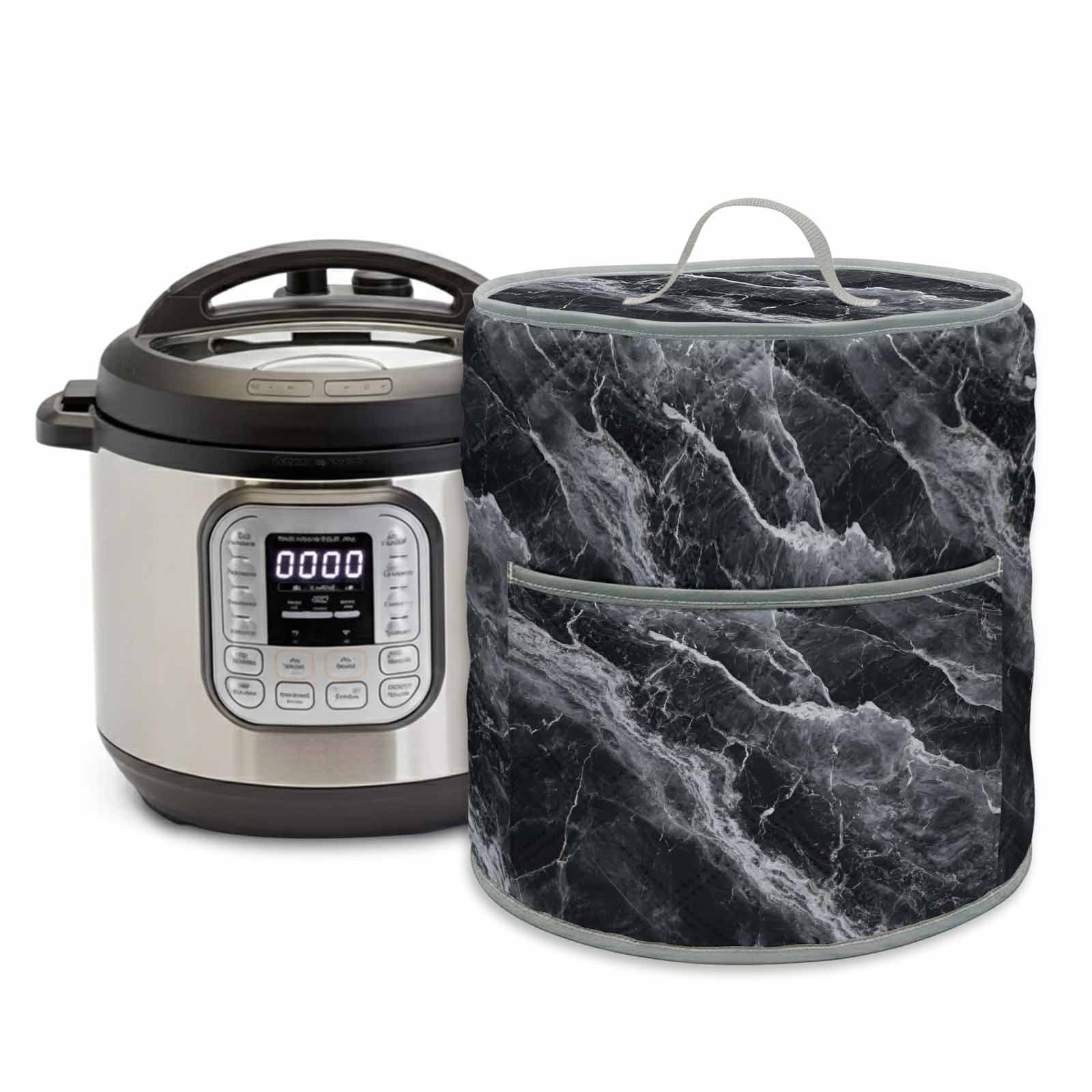 Abstract Art Rice Cooker Cover 8 Quart Dark Gray Marble Texture Modern ...