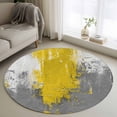 thumbnail image 1 of Abstract Art Round Area Rugs 3 ft, Yellow Grey Wall Mottled Texture Minimalist Modern Washable Small Area Rug with Non-Slip Sturdy Edge Binding Round Front Door Mat Floor Carpet for Entryway, 1 of 9