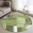 thumbnail image 1 of Abstract Art Round Living Room Rugs 3.3 ft, Sage Green Mottled Color Block Oil Painting Washable Area Rug with Non-Slip Sturdy Edge Binding Round Front Door Mat Floor Carpet for Entryway, 1 of 9