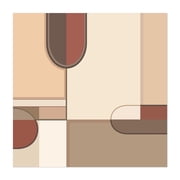 Abstract Art Shapes Browns Rusts Cream A - Photography Geometric Abstract Mid-Century Modern Minimalist Pattern Retro Modern Art Unframed Wall Art Print 8 x 8 inches