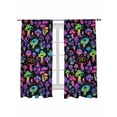 thumbnail image 1 of Abstract Art Sheer Curtains 2 Panels Set Purple Green Gradient Decoration Lihgt Filtering Rod Pocket Voile Drape, Semi Sheer Window Curtains for Bedroom Living Room, 52"x72", 1 of 5