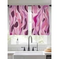 thumbnail image 1 of Abstract Art Sheer Curtains 45 Inches Long 2 Panels Impressionist Style Pink Water Ripple Light Filtering Semi Sheer Window Curtains Drapes for Bedroom Living Room 52"x45", 1 of 6