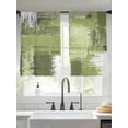 thumbnail image 1 of Abstract Art Sheer Curtains 45 Inches Long 2 Panels Sage Green Mottled Color Block Oil Painting Light Filtering Semi Sheer Window Curtains Drapes for Bedroom Living Room 52"x45", 1 of 7